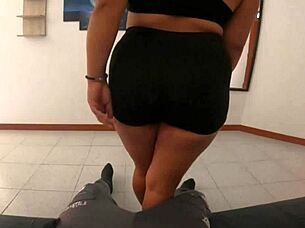 Submissive slut wakes stepdaddy for sloppy cock sucking in his room!