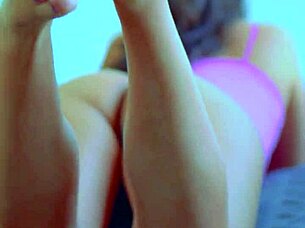 desi beauty shoves glass dildo deep in shaved wet pussy close-up