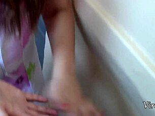 neighbor girl sucks cock casually in doorway