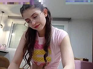 Pink braced teen takes facial cumshot after perfect ass pounding