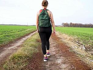 Milf In Tight Black Yoga Leggings Teases Fat Ass Voyeur Walk