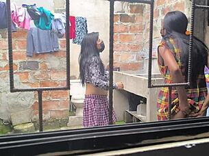 housewives turn laundry day into homemade slut fucking frenzy