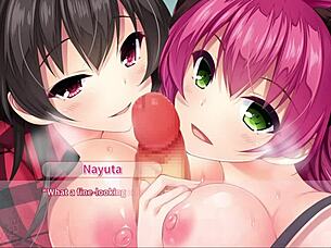 nayuta and matsuri deepthroat monster cocks in real hentai creampie orgy