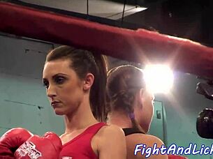 busty european lesbians catfight oral on floor