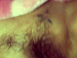 Brunette Wife's Hairy Beaver Teased Close Up