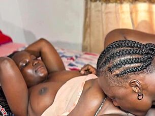 Chubby African babe moans loving my fat cock deep