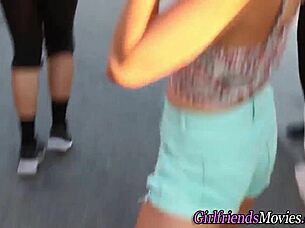 petite blonde teen licks girlfriend's wet pussy