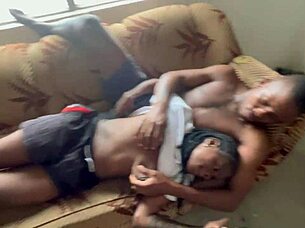 Cozy night turns hot with girlfriend's big tits and ass worship