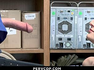 shoplifter caught bent over fucked by cop in garage