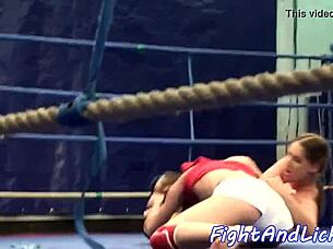 busty european lesbians catfight oral on floor