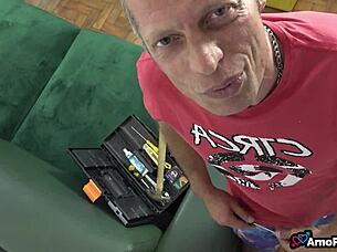 wife stunned by fake nephew's virgin big cock