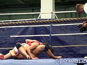 busty european lesbians catfight oral on floor