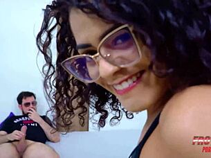 Beautiful latina elahotwife shows up to fuck naughty pervert's eager cock bareback