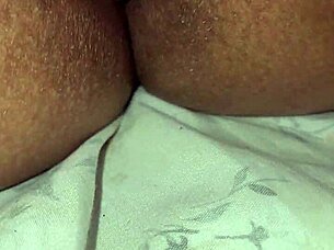 Brunette Wife's Hairy Beaver Teased Close Up