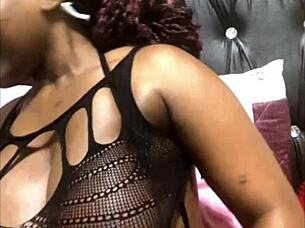 my ebony girlfriend begs for huge dildo in her wet pussy