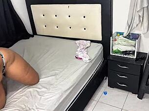 young stud makes mature wife suck his cock while hubby's away