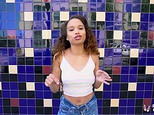 Beautiful Petite Ebony Teen Cecilia Lion Rides Cock Cowgirl After Interview Casting!