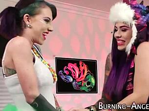 Raver sluts share huge facial cumshots