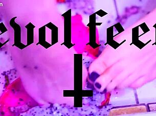 i crush juicy fruit with bare toes