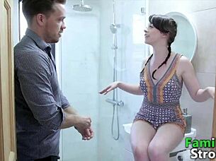 Bathroom Deepthroat Sucking Big Cock