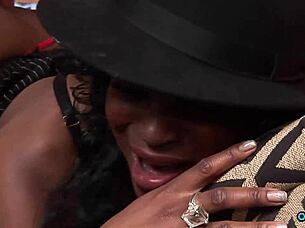 ebony secretary fucks boss for raise