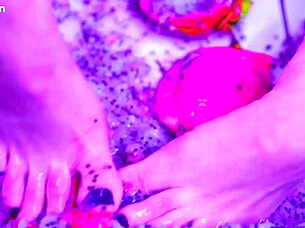 i crush juicy fruit with bare toes