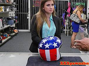 Facialized Pawnee Rides Pawnbroker's Cock at Office Teasingly