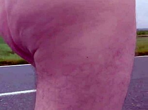 Exhibitionist Flashes Small Cock and Bare Feet Outdoors Publicly