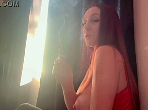 italian milf artemisia love smokes cig showing big tits solo?