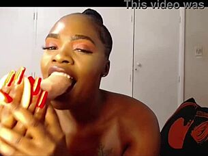 Banging skinny lesbian girlfriend's pussy hard with natural tits