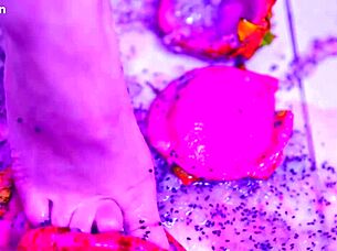 i crush juicy fruit with bare toes