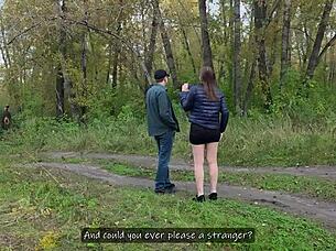 random guy in social experiment licks my pussy outdoors for real reactions