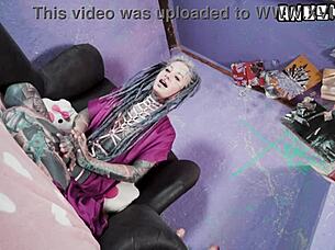 wanna see this tattooed slut rip clothes for anal toys?