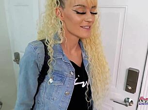 Sassy Petite Blonde Sucks Cock Vibes Twat Wild!