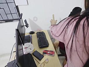 Nympho begs limping old man to fuck her desperately on new years!