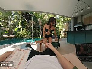 Brazilian shemale model takes hard anal in first interview pt 2