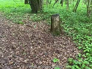 Naughty forest slut craves public pounding?