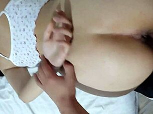 Playful Tickles Tease Latina's Perfect Huge Tits