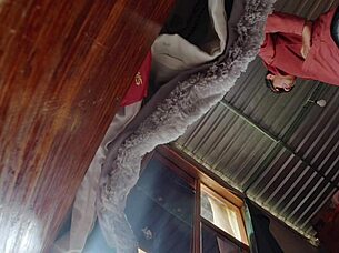 CURVY LATINA STUDENT TEASES WITH UPSKIRT PANTY FLASH