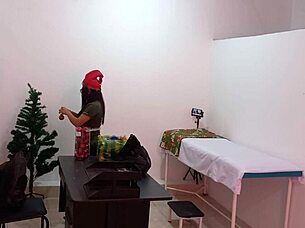 Nurse Caught Decorating Doctor's Office Gets Super Sexy Hot!