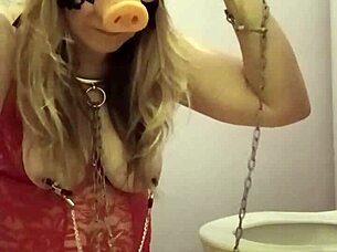 slave why humiliate yourself in body leaking cum toilet