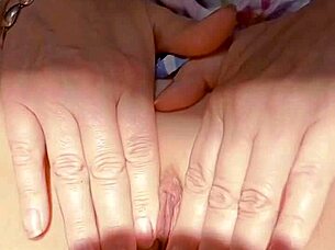 mature blonde spreads shaved pussy early morning fingering