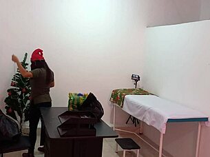 Nurse Caught Decorating Doctor's Office Gets Super Sexy Hot!