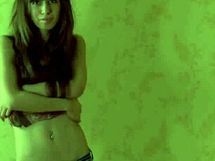 hot girlfriend teases in tight jeans for her friend