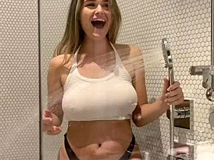 oh megnutt showering my big tits n ass