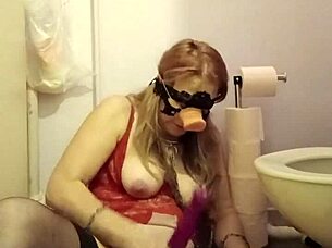 slave why humiliate yourself in body leaking cum toilet