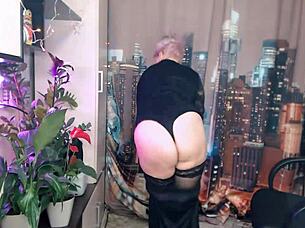 mature russian whore rides cock cowgirl shaking her massive tits wildly