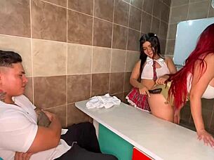 milf teacher seduces students into wet threesome doggystyle pounding