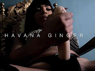 busty havana ginger strap-on pounds tight ebony pussy hard