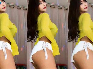 damn that cute korean babe dances with huge tits shaking